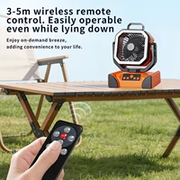 Ventilateur de camping rechargeable 50000 mAh avec lumière LED et télécommande, ventilateur suspendu extérieur pour tente, pêche, uragans - Autonomie de 100 heures 4