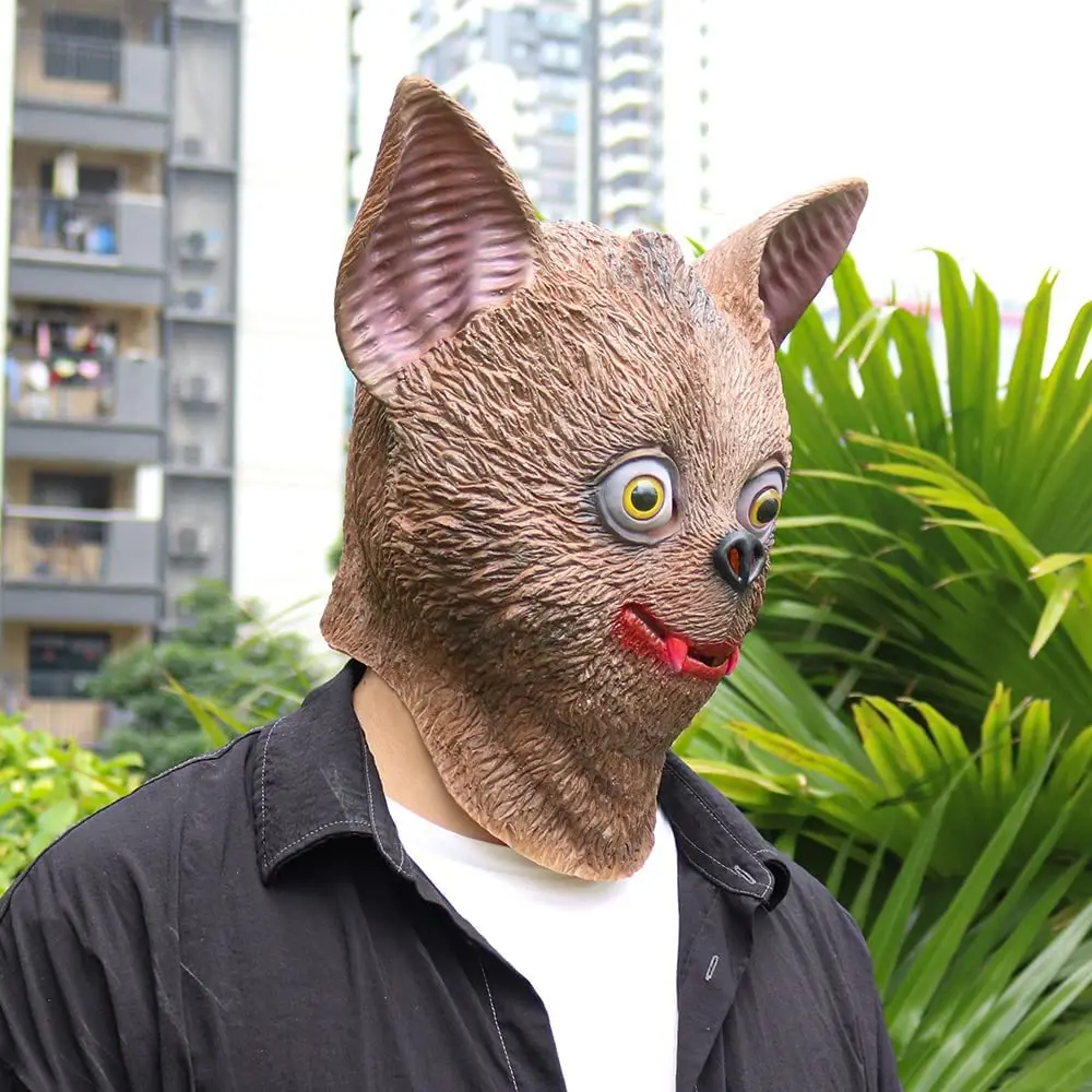 Adult Cosplay Cat Mask, Halloween Animal Mask Scary, Full Head