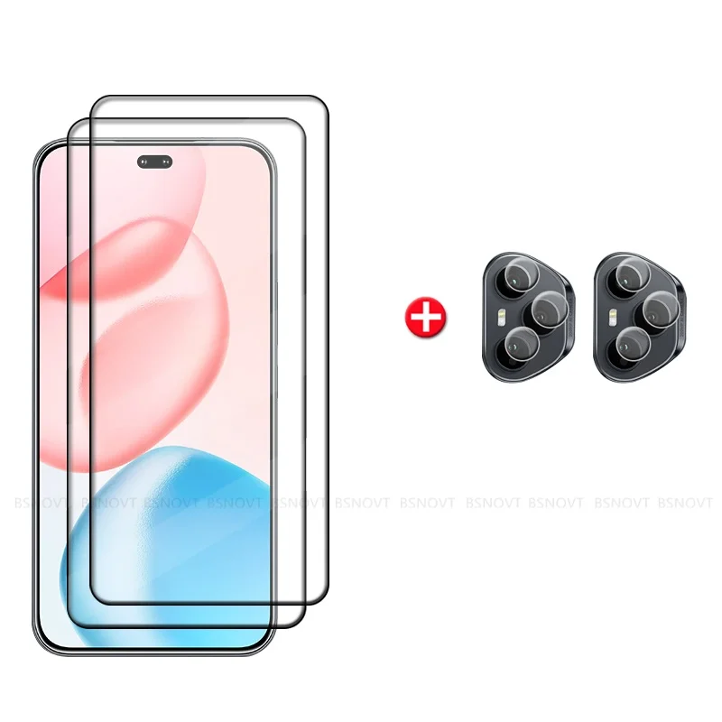 Premium 6-in-1 Full-Coverage Tempered Glass Screen Protector with Lens Shield
