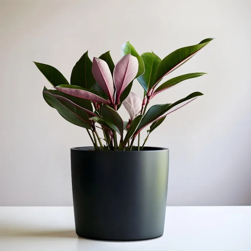 9 Inch Ceramic Plant Pot - Matte White with Gold Stripes - Drainage Plug Included 5