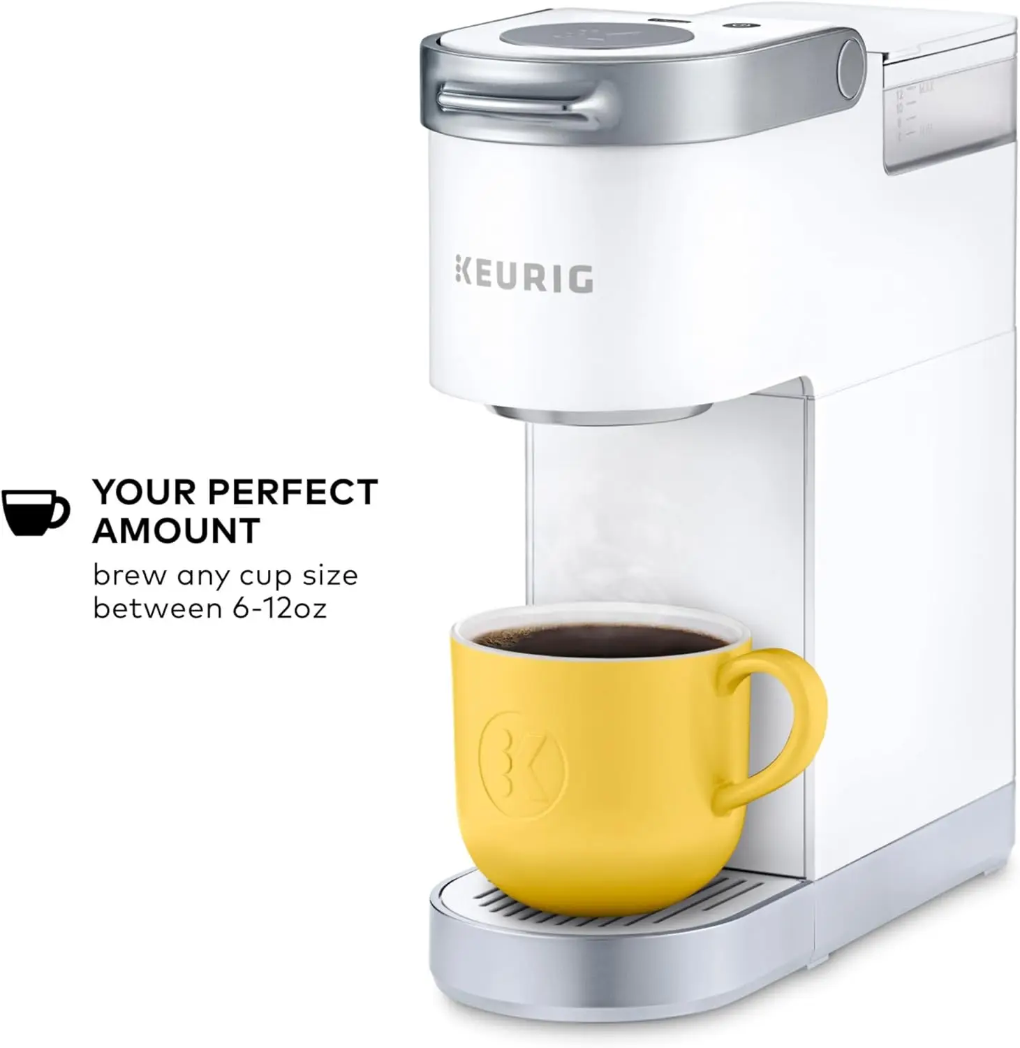 NEW K-Mini Plus Single Serve K-Cup Pod Coffee Maker, Matte White 5