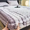 2024 new thickened rabbit plush mattress single piece winter warm plush sheet cover all-inclusive mattress protective cover 5