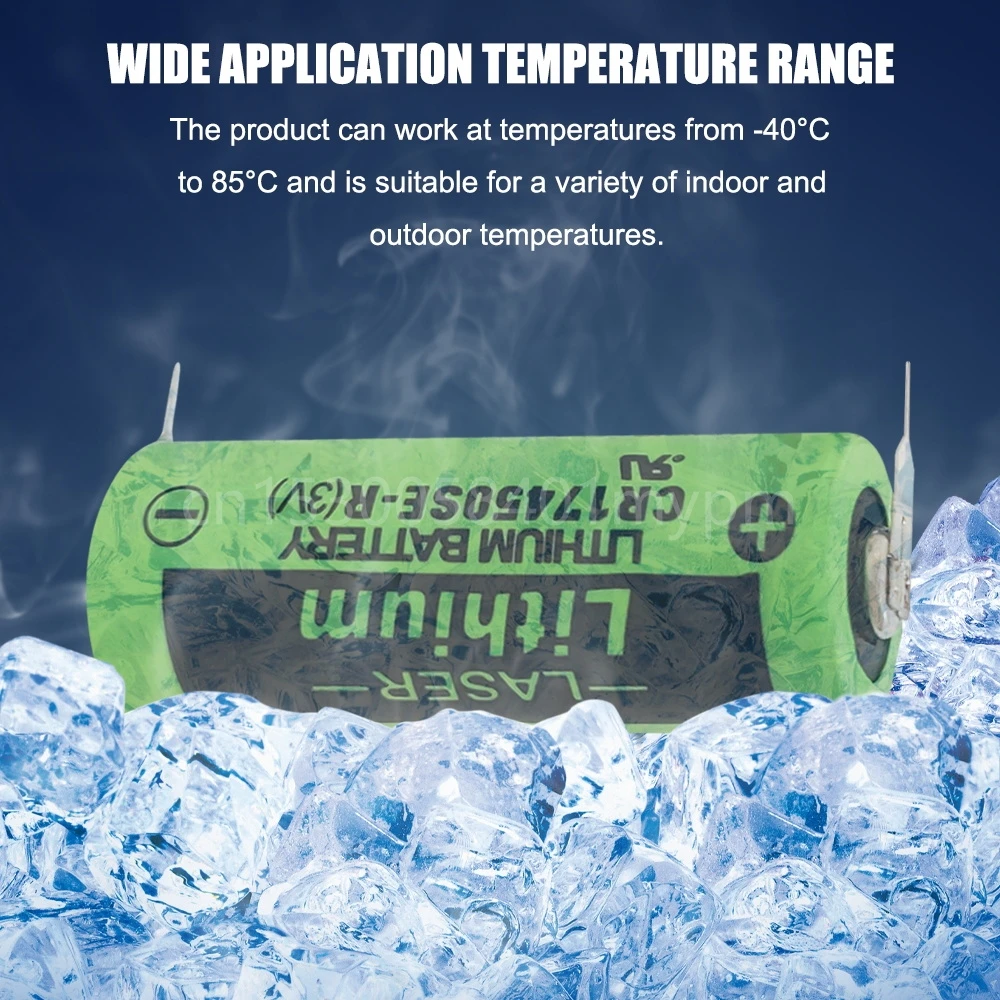 2PCS CR17450SE-R 3V CR17450 17450 FANUC Li-ion Battery Replacement for SONYO A98L-0031-0012 A02B-0200 With leg lithium battery