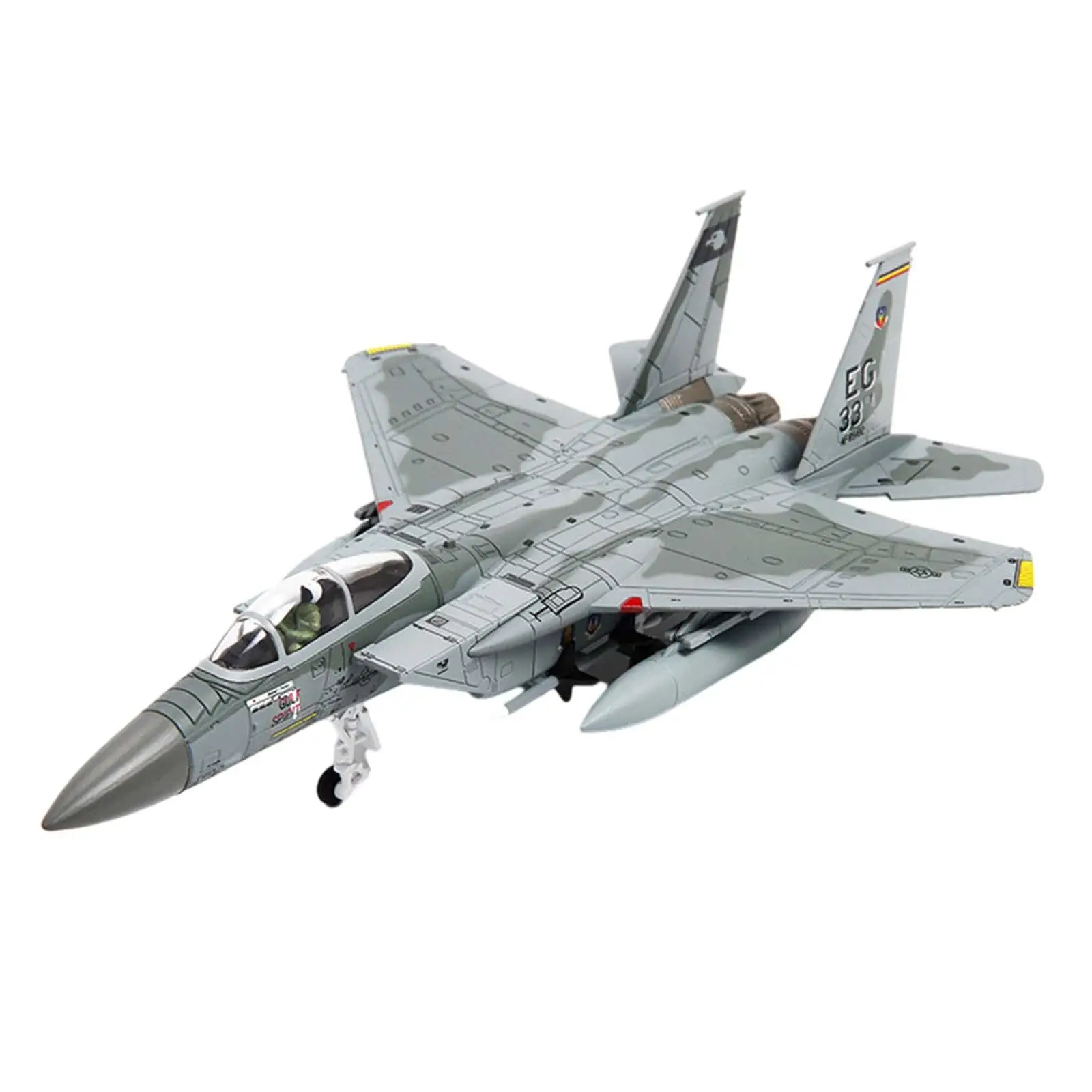 1/100 Simulation Diecast F-15 Fighter Plane Collection Aircraft Plane Model for Desktop Cabinet Bedroom Living Room Decoration