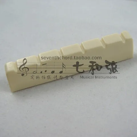 

5 Pcs White Plastic Classic Guitar String Bridge Nuts 6 String Slotted,Classic Guitar parts 50 x 6 x 9.7-9.3mm