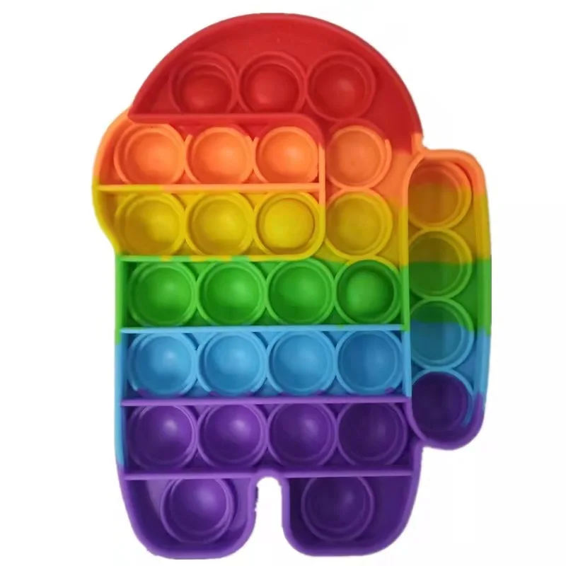 Rainbow Bubble Pops Kids Fidget Toys Sensory Autisim Special Need Anti-stress Stress Relief Squishy Simple Dimple Fidget Toy squeezy toys Squeeze Toys