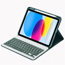 Premium Multifunctional Keyboard Case with Pencil Holder for Tablet - Supports Russian & Arabic Layouts (Green)