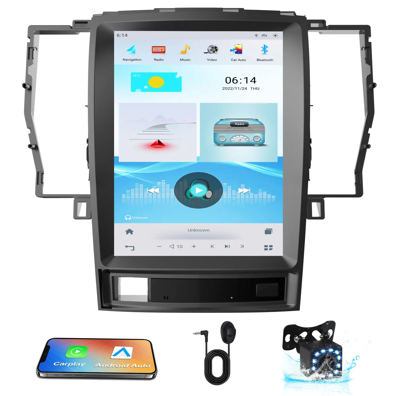 

10,4 дюймовый автомобильный плеер для TOYOTA CROWN 2008-2012 Carplay Tesla автомобильный стиль вертикальный мультимедийный Видео Радио GPS стерео головное устройство