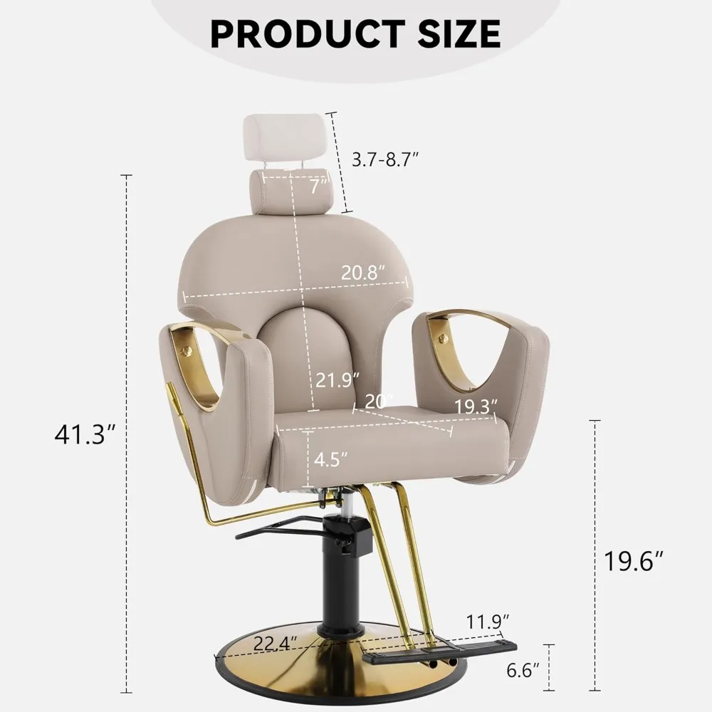 Description Picture 4 of itemSalon Chair for Hair Stylist Barber Chair Hair, Extra Thick Seat and Durable Steel Construction, Shampoo Salon Equipment