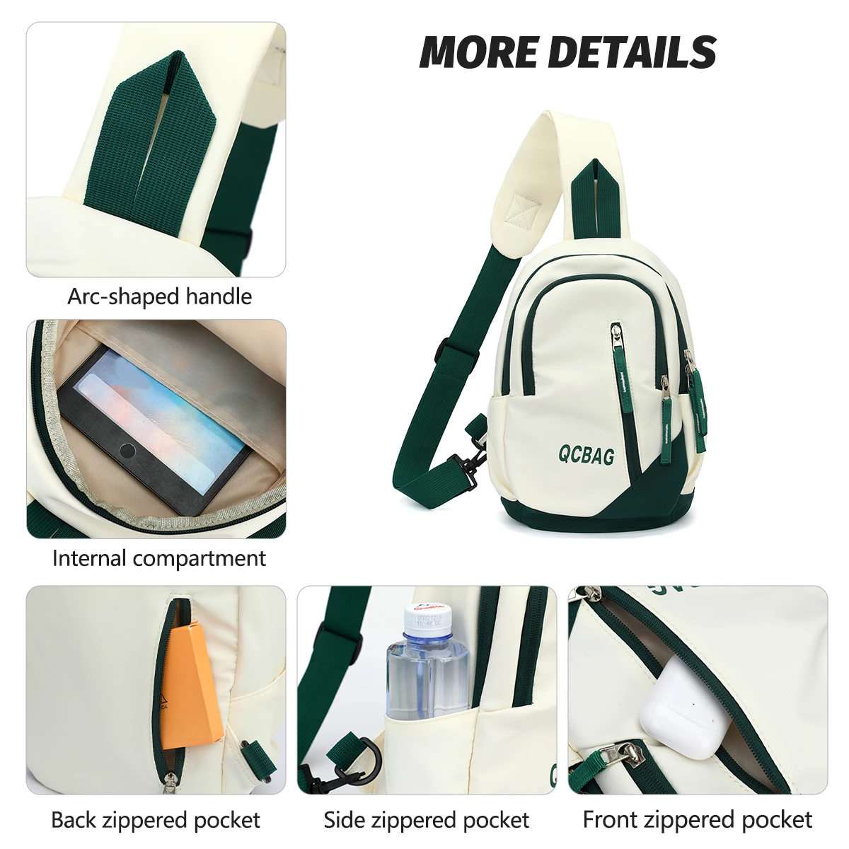 Men's Crossbody Bag, Lightweight Outdoor Travel Portable Bag, Single Shoulder Chest Bag, Women's Large Capacity Backpack, Couple's Cycling and Hiking Bag