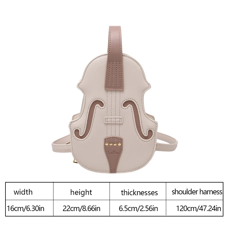 Violin Shaped Backpack Ladies Crossbody Bag Luxury Design Thread Shoulder Bag Stylish Crossbody Bag for Tote Daily Carrying