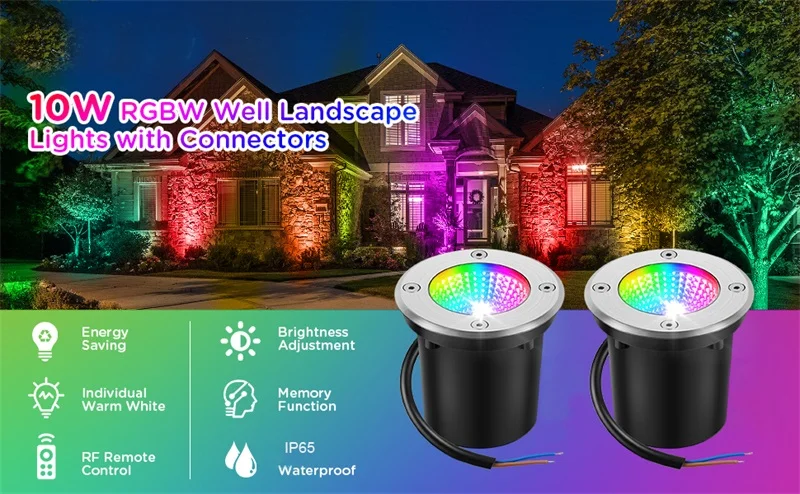 Description Picture 2 of itemLED Lawn Lamp RGB Warm White Underground Light 6W 12V Waterproof IP65 Outdoor Spotlight for Ground Deck Step Stair Garden Tree