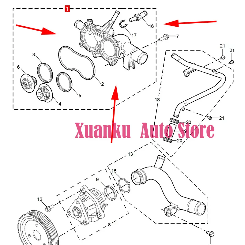 10008730 Original thermostat assembly thermostat For SAIC MG RX3 MG3 MG5 ZS
