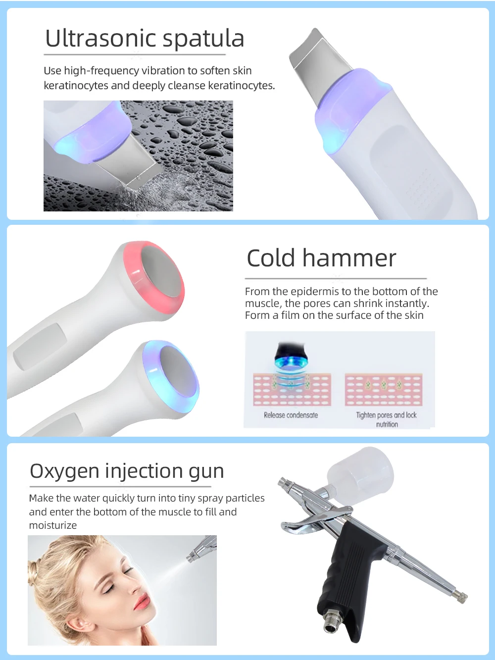 AOKO 13-in-1 professionelle Hydro-Dermabrasionsmaschine, Wasser-Sauerstoff-Hautwäscher, Tiefenreinigung der Gesichtsreinigung, Spa-Maschine zur Porenentfernung – Detail 10