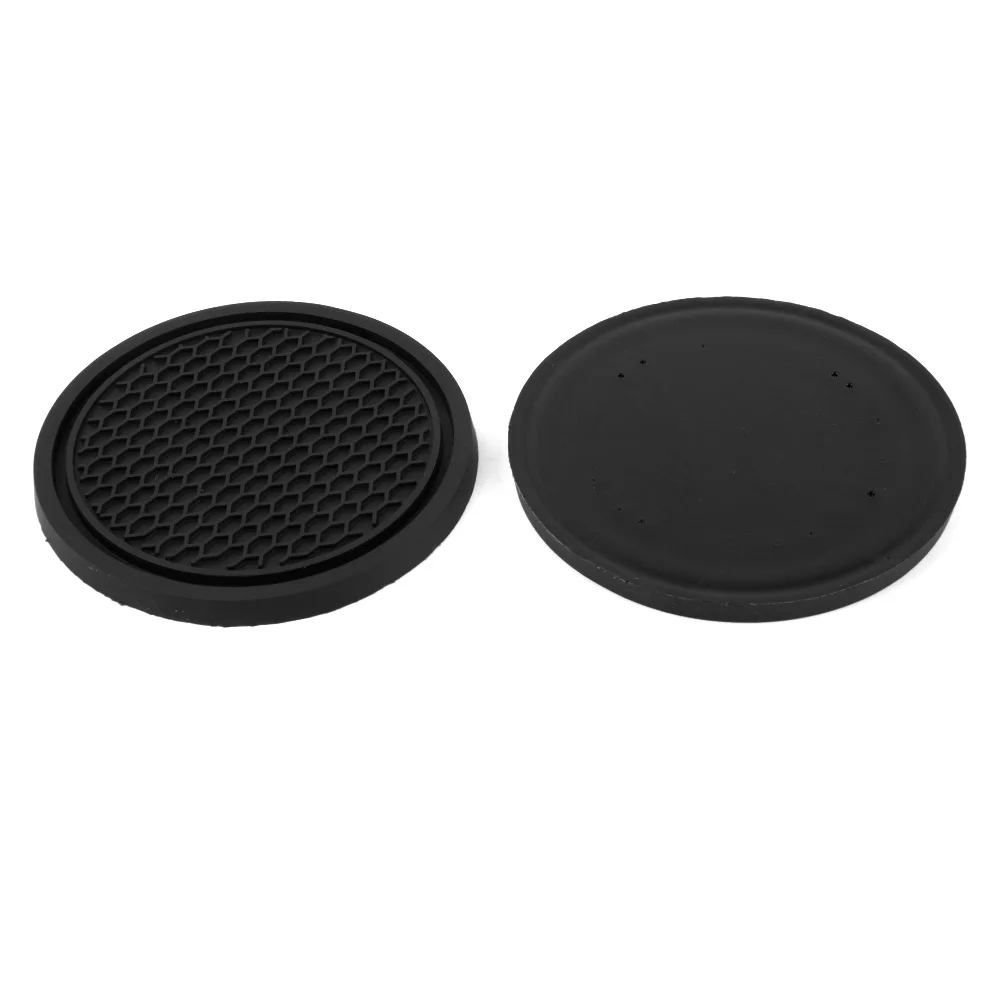 

Universal Car Coasters 4pcs Anti-Slip Black Car Accessories Fit For: Car/Home Replacement Silicone Easy To Clean