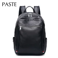 2024 Black Fashion Genuine Cow Leather Men's Backpack Male Laptop Man Business Bagpack High Quality Shool Bags for Teenager Boys 1