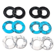 

10pcs Natural Stone Turquoise Ring Interface Flatback Cabochon For Jewelry Making Ring Earring Necklace DIY Accessories