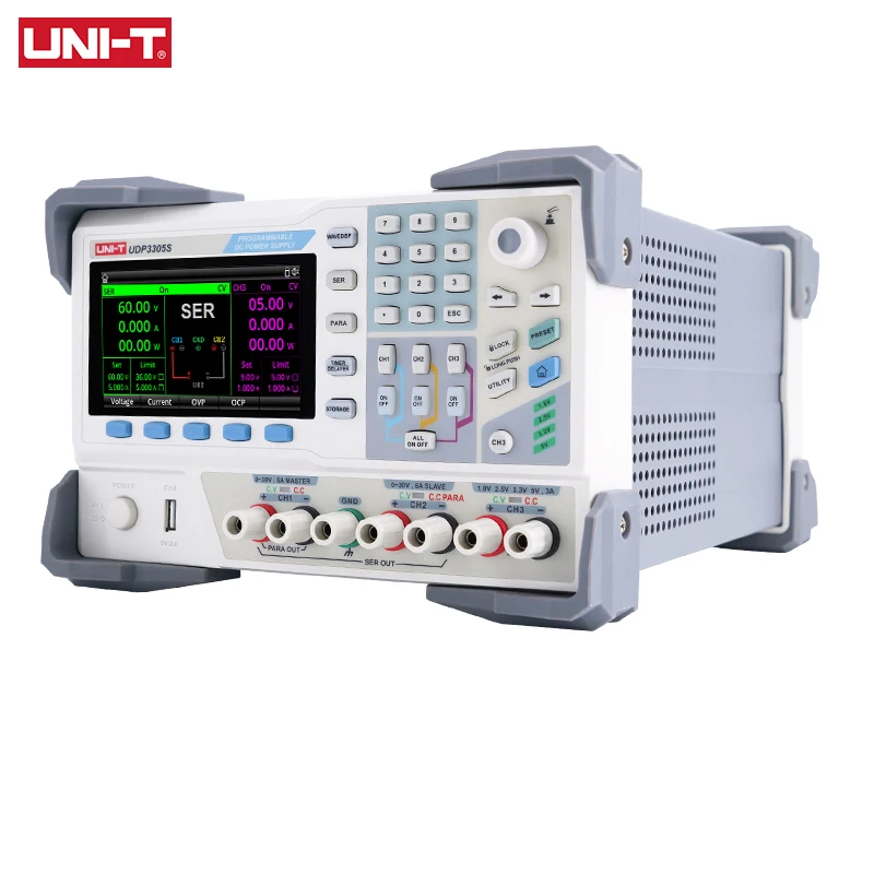 UNI-T UDP3305S-E UDP3305S 프로그래밍 가능한 조정 가능한 DC 전원 공급 장치, 실험실 전압 조정기, 4 채널 고정밀, 30V 5A