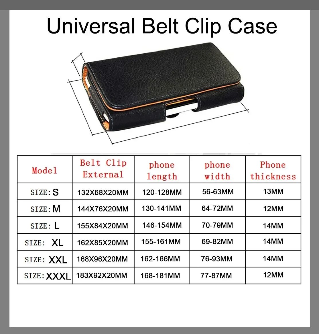 Premium PU Leather Phone Holster with Belt Clip and Waist Pouch