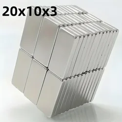 20 Rectangular Industrial Metal Magnets, 20x10x3mm, Battery - Free (20pcs 20x10x3mm)