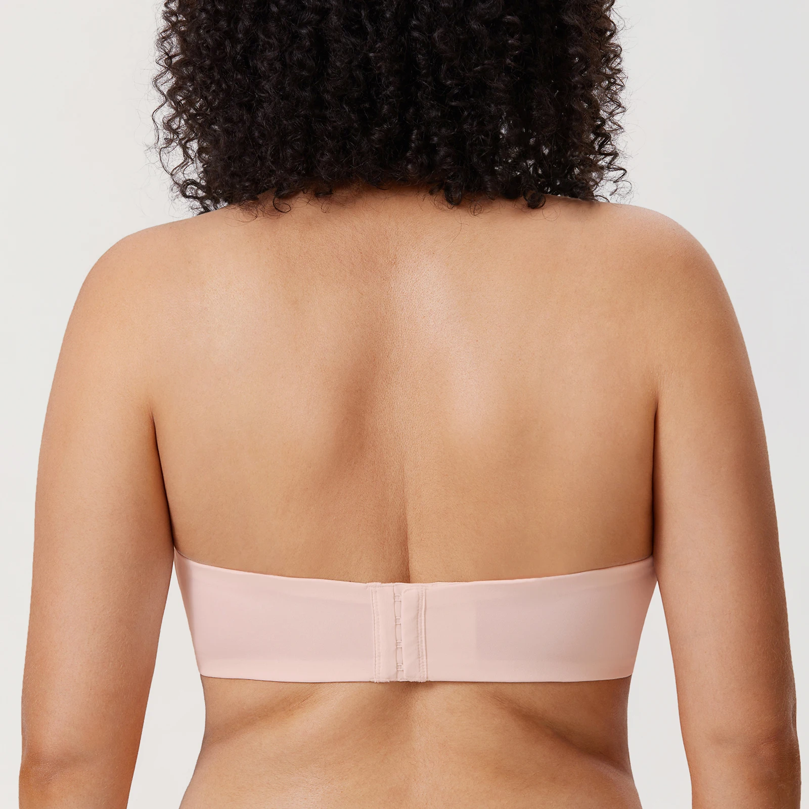 DELIMIRA Womens Plus Size Seamless Underwire Bandeau Minimizer Strapless Bra for Big Busted Women Full Coverage Support Bras