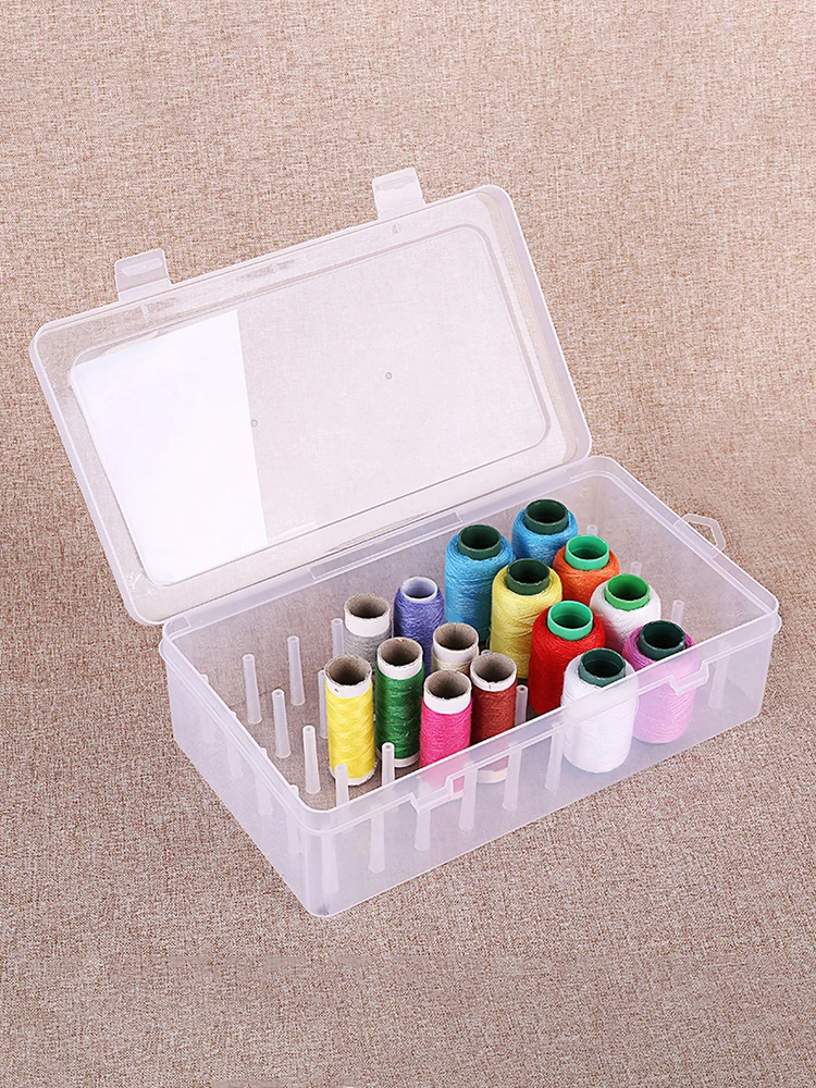 42 Spulen Kunststoff Nadel und Faden Box Home Wire Organizer Angelschnur Box Craft Spool Organizer Näh organisator