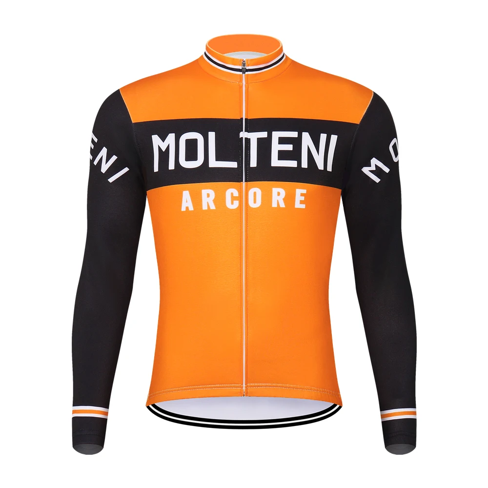 MOLTENI Retro Molteni Men Cycling Jersey Team Mtb Clothes Bike Long Sleeve Winter Triathlon Sports Clothing Black Men's