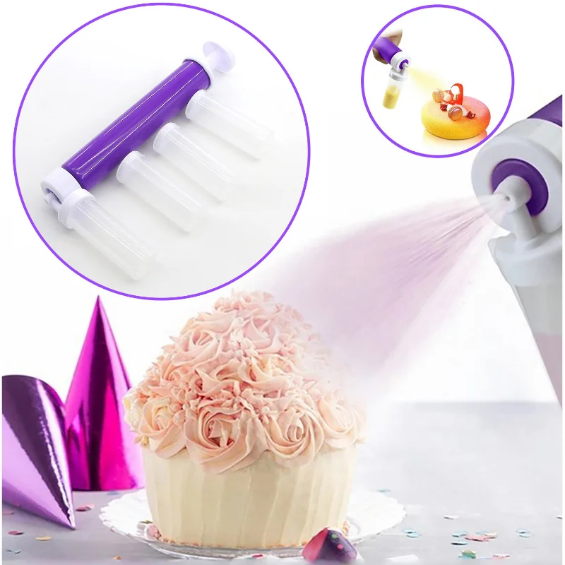 

Cake Manual Airbrush Baking Decoration Cupcakes Desserts Spray Gun Mousse Sandblasting Kitchen Pastry Coloring Cake Tools