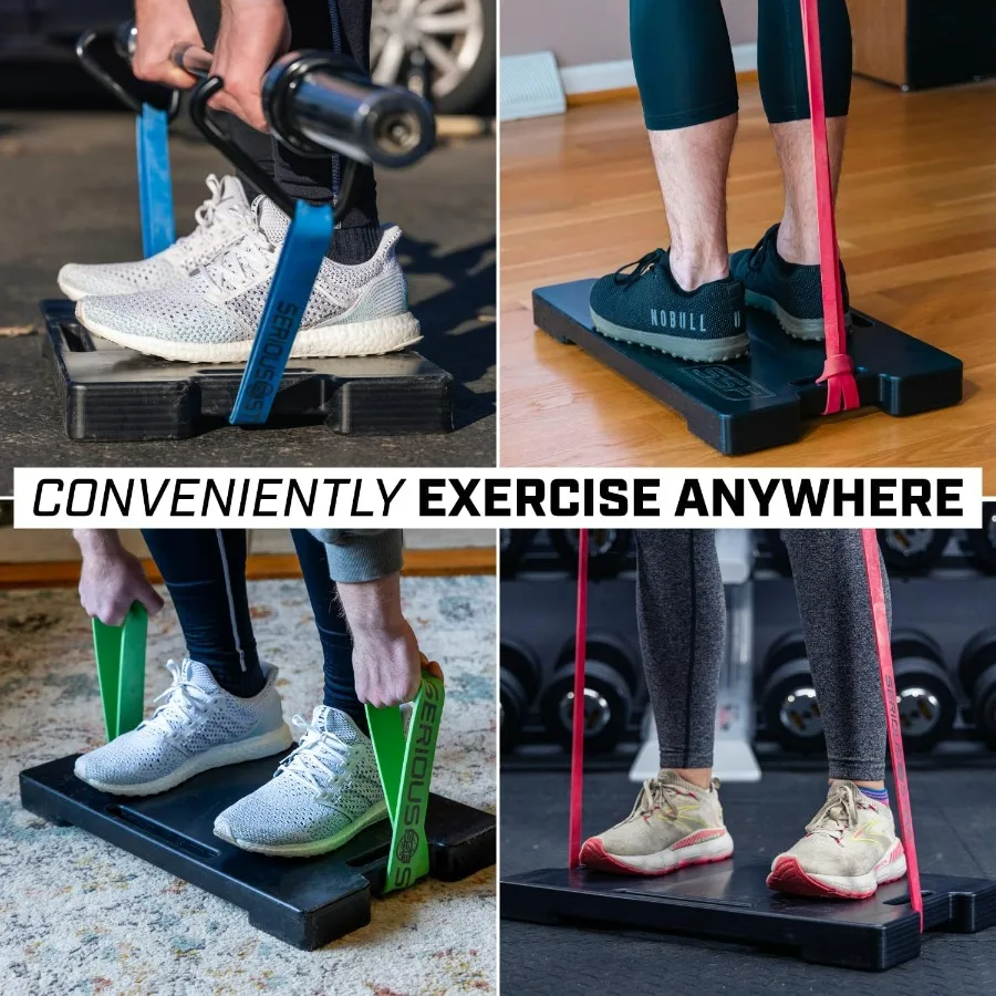 Resistance Band Footplate with Neoprene Bandguard - UHMWPE Non-Slip Base for Resistance Training, Squats, Deadlifts, and More –