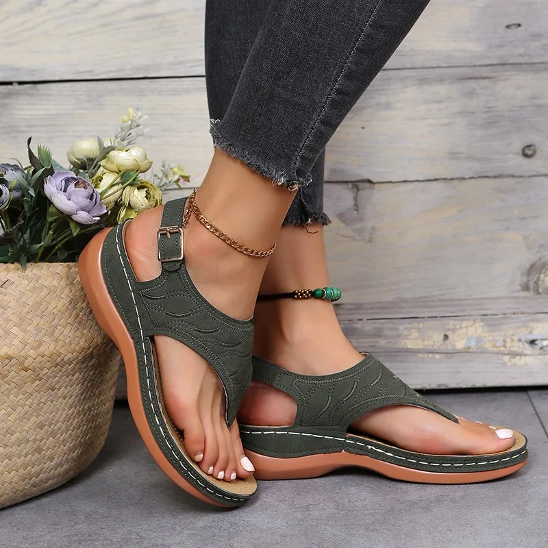 Summer New Rome Fashion Women Slides Oxford Women Sandals Flats Slippers Pu Leather Flip Flops Belt Buckle Female Shoes