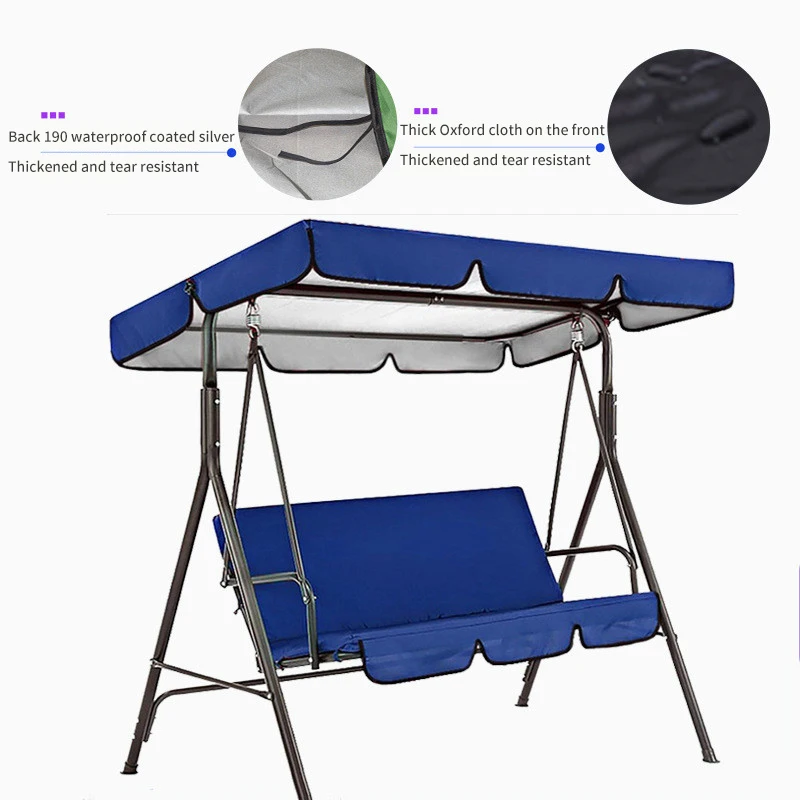 3-Seat Swing Seat and Ceiling Cover Garden Swing Hammock Tent Waterproof UV Protection Courtyard Cover (not include swing) swing cover