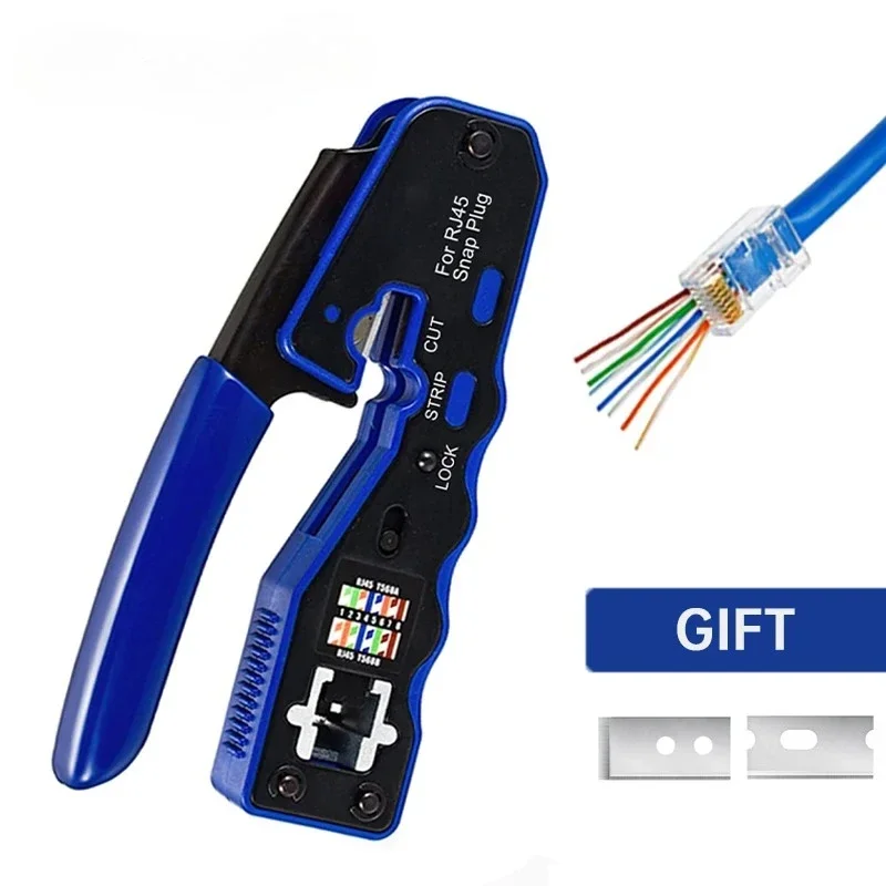 RJ45 Crimp Tool for Cat6a Cat6 Cat5 8P8C Modular Connector Ethernet