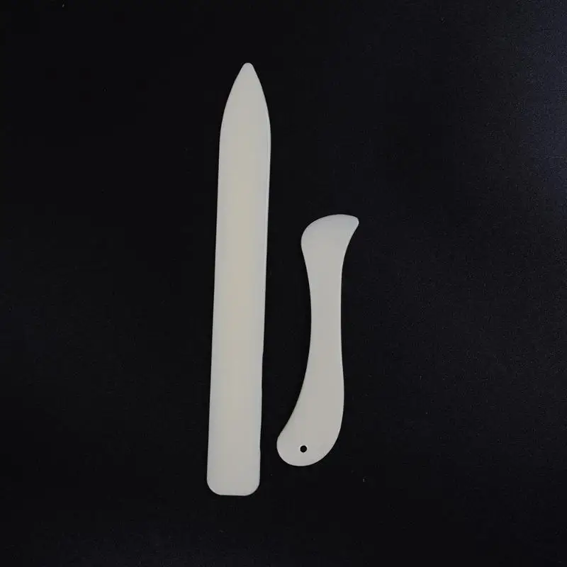 2개입 가죽 공예용 뼈 접지기, 가죽 공예 스코어링, 접기, 주름 만들기, 종이, 플라스틱, 수제 바느질 도구 부품