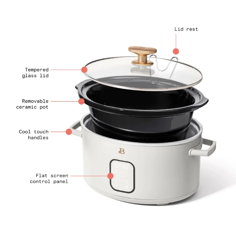 6 Quart Programmable Slow Cooker White Icing by Drew Barrymore