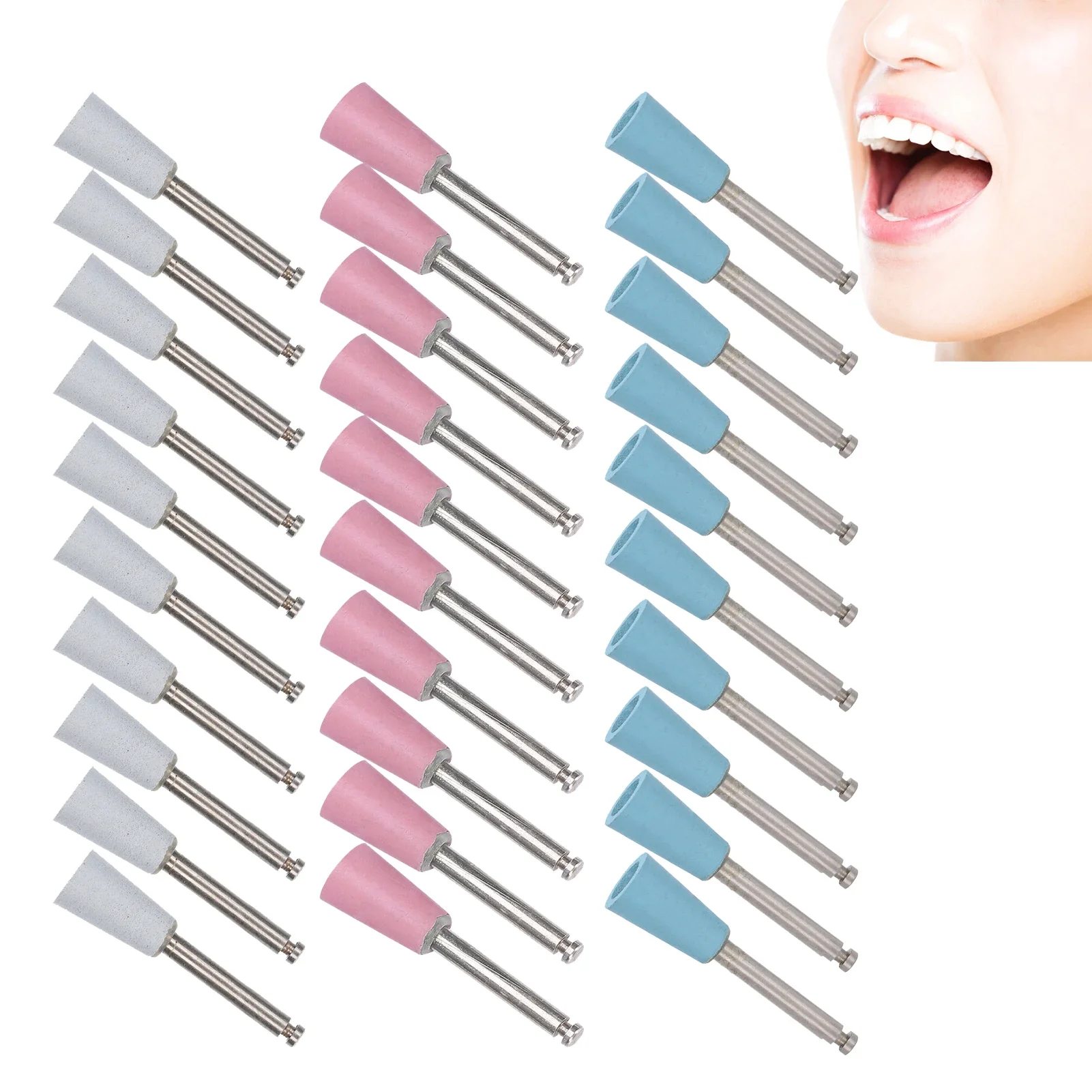 

10pcs Dental Silicone Grinding Heads Dental Polishing Burs Drill Head Low Speed Silicone Polisher Drill Bits Set Cup Shape