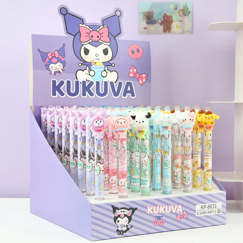 

6/48pcs Sanrio Gel Pen Set Hello Kitty My Melody Kuromi Neutral Pen Smooth Writing Students Office School Stationery Supplies