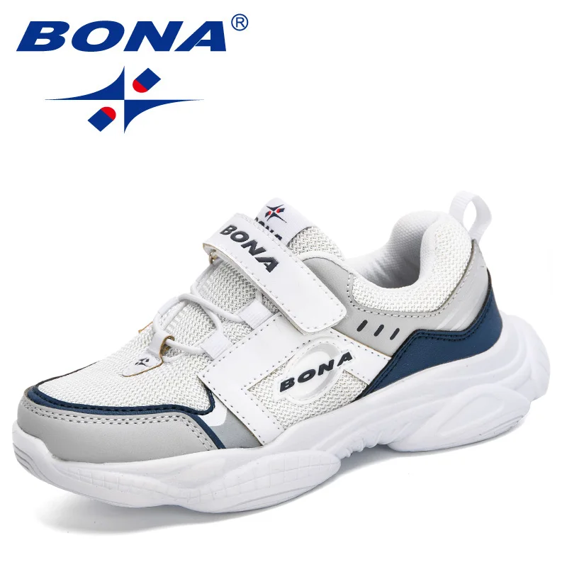 

BONA 2022 New Arrival Sport Shoes Boys Running Shoes Children Casual Sneakers Kids Athletic Jogging Footwear Girls Trendy Comfy