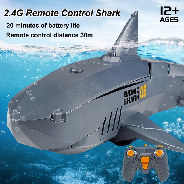 2022 New Remote Control Shark 2.4GHz Remote Control Submarine Control Animal Robot Bathtub Pool Electric Toys Children's Toys 1