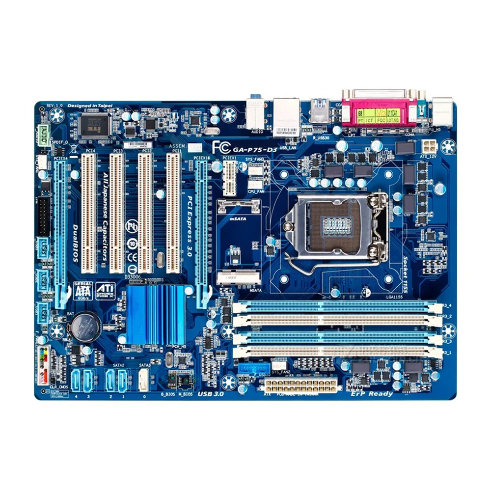 cheap motherboard for pc For Gigabyte GA-P75-D3 Original Tested Desktop Motherboard P75-D3 P75 Socket LGA 1155 i3 i5 i7 DDR3 32G ATX budget pc motherboard