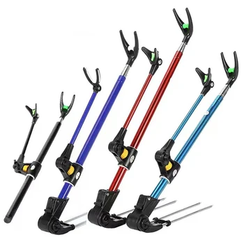 접이식 낚싯대 브래킷 랙 폴 스탠드 거치대, 조절 가능, 미끄럼 방지 접이식 스테인레스 스틸 낚시 도구, 1.7m, 2.1m