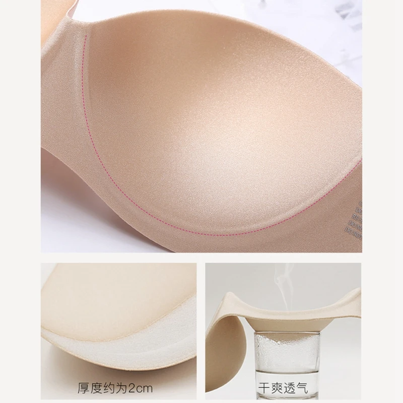 Sexy Invisible Strap Backless Bras Push Up Silicone Women Bralette for  Dress 3CM Thickened Top Self-Adhesive Bra for Small Chest