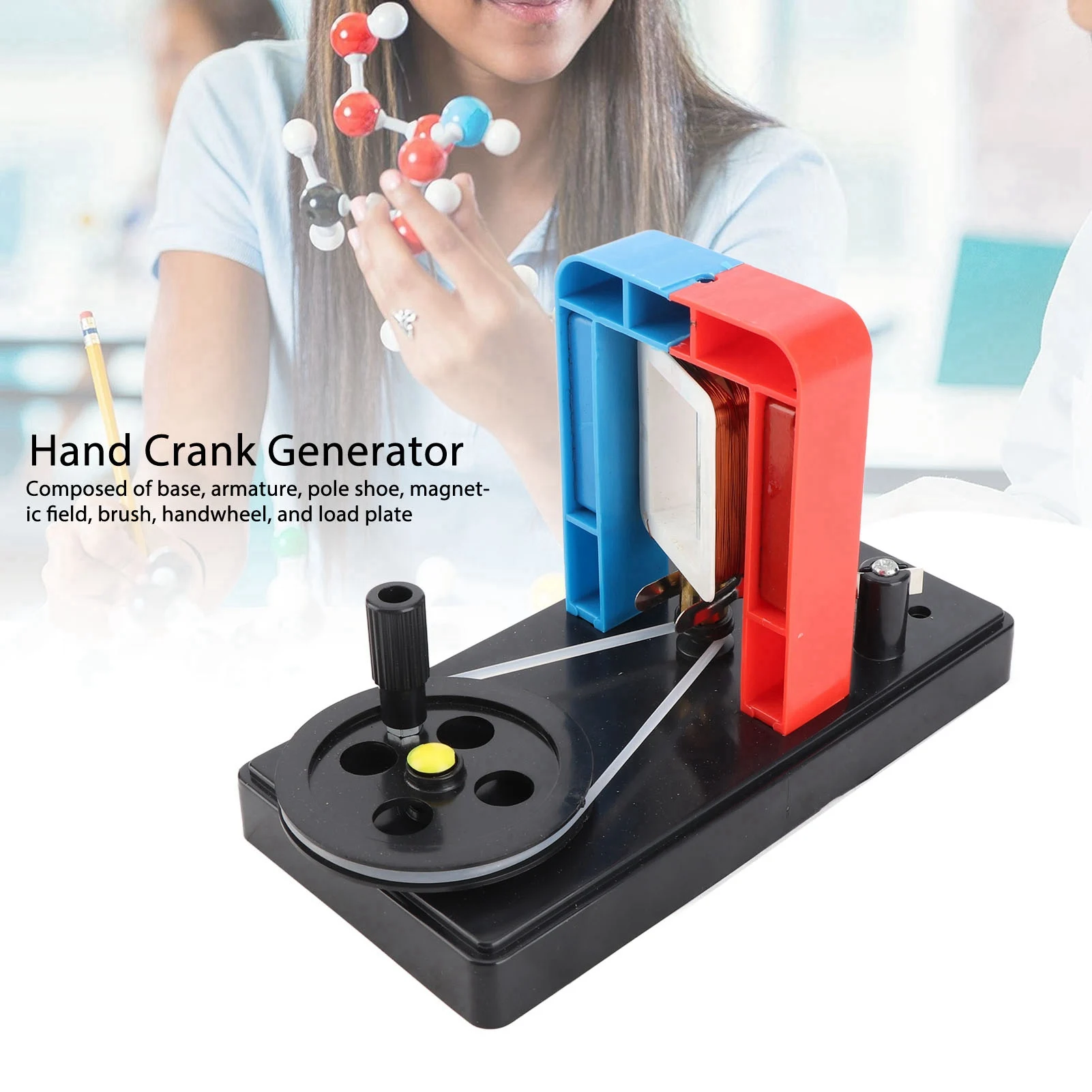 Hand Crank Generator Physical Teaching Demonstration Motor Educational Experiment Generator Model Physical Teaching Generator