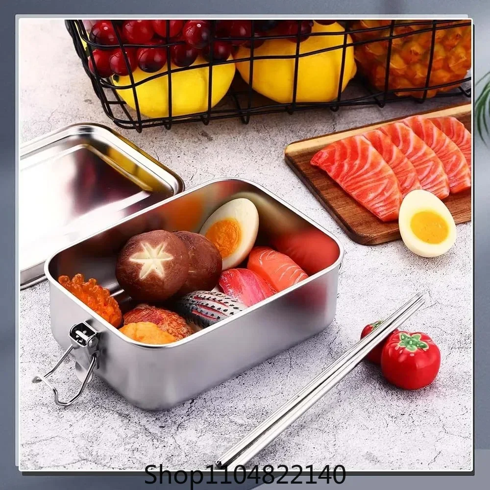 Stainless Steel Bento Box Metal Lunch Box Food Storage Containers with Lockable Clips Lunch Snack Boxes for Work,School - 6