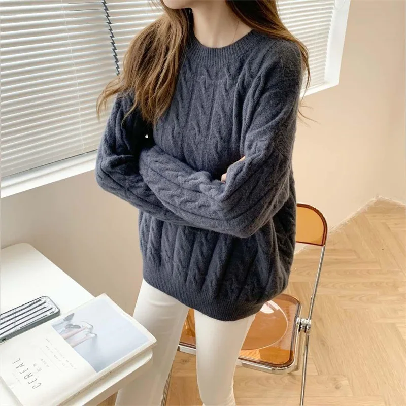 

Sweater women's autumn and winter top, new Korean version fashion, lazy style, bottom knitwear trend