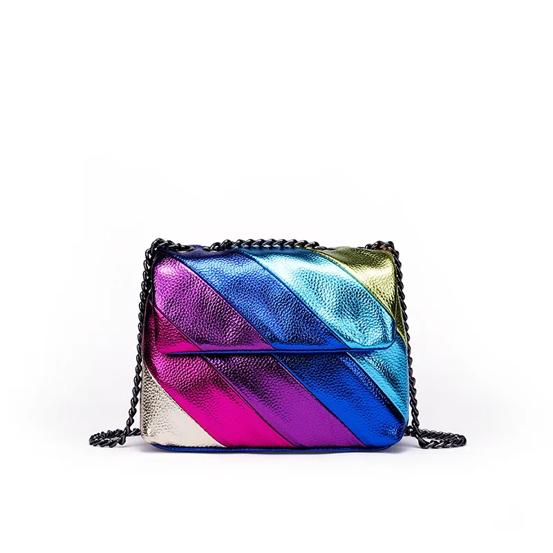 

Kurt Geiger Cross Border Rainbow Women's Bag with Contrast Splicing Chain, Single Shoulder Crossbody Bag, Eagle Bird Head