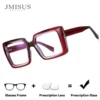 JMISUS Custom Large Square Prescription Glasses Women Handmade Acetate Unique Shape Photochromic Multifocal Optical Eyewear