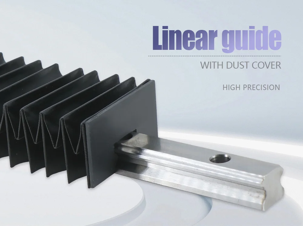 Description Picture 2 of itemMHCN 2PCS 200-500mm HGR15 Linear Rails Guides Linear + 2PCS Organ Dust Cover Guides Organ Guide Compression ratio 10:1 for CNC