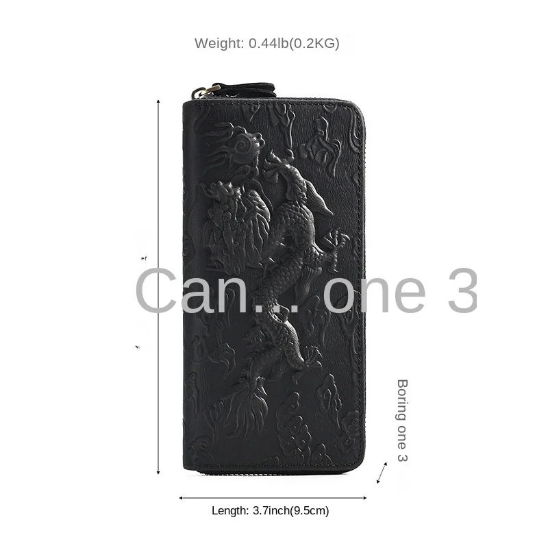 Personalized Dragon Pattern Genuine Leather Men's Wallet with Large Capacity Coin Pocket