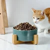 Ceramic Bowl Cat Dog Bowl Cat Food Bowl Cat Bowl Drinking Water Bowl Double Bowl Protection Cervical Spine Bowl Black Pet Bowl 3