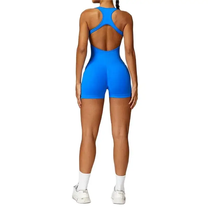 New Yoga Set Seamless Women's Jumpsuits One-Piece Gym Push Up Workout Clothes Fitness Bodysuit Sportswear Tracksuit Short Sleeve 6